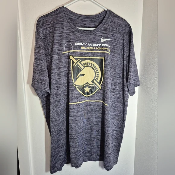 Men’s Army West Point Black Knights Nike Dri-fit Shirt Sz XL Marled Charcoal - Picture 5 of 10
